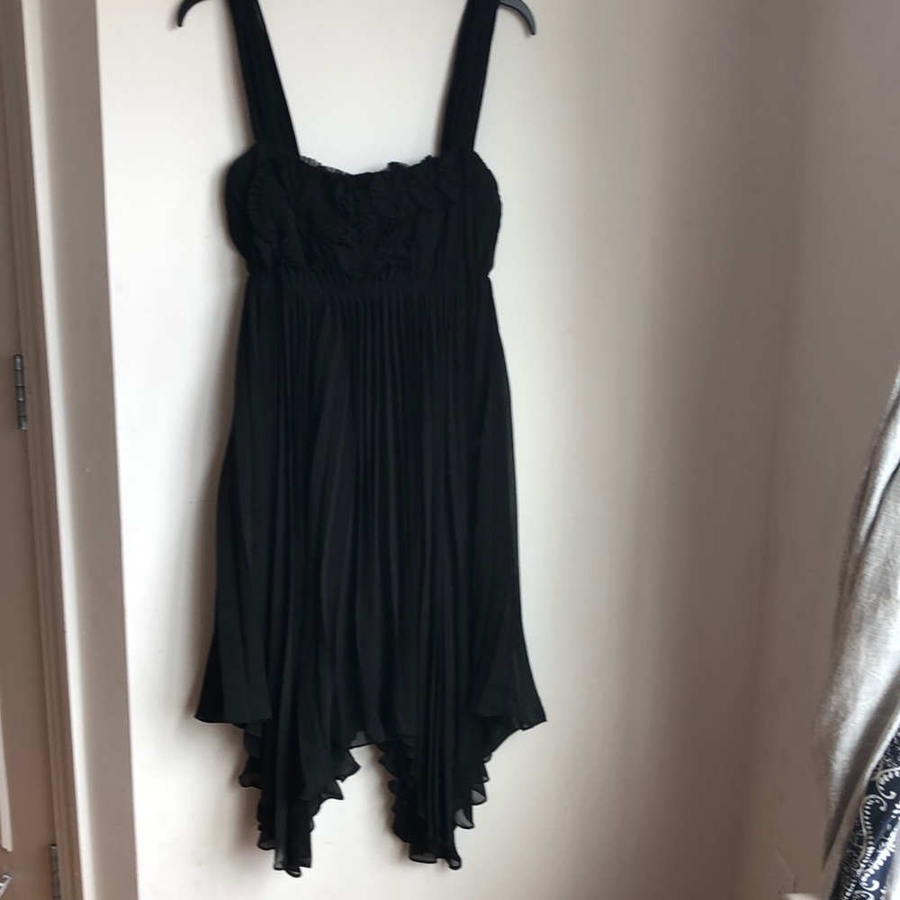 ZARA Woman Pleated Empire Waist Black Dress LBD M